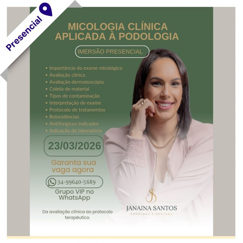 Imersão presencial - Micologia Clínica Aplicada à Podologia