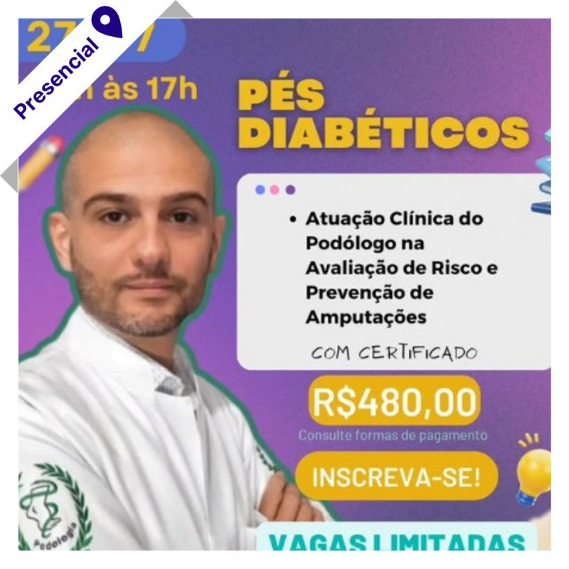 Curso de Podologia Presencial - Pés Diabéticos com Luiz Nardi