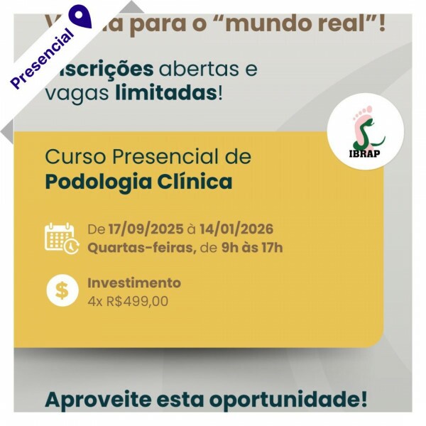 Curso Presencial de Podologia Clinica - Atualização e Reciclagem