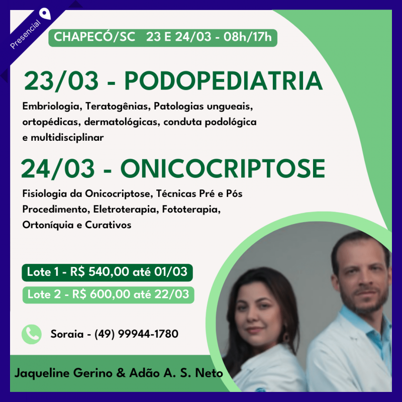 Podopediatria e Onicocriptose - Jaqueline Gerino e Adão Neto